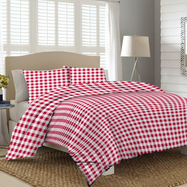 Bed Sheet Set Red Check
