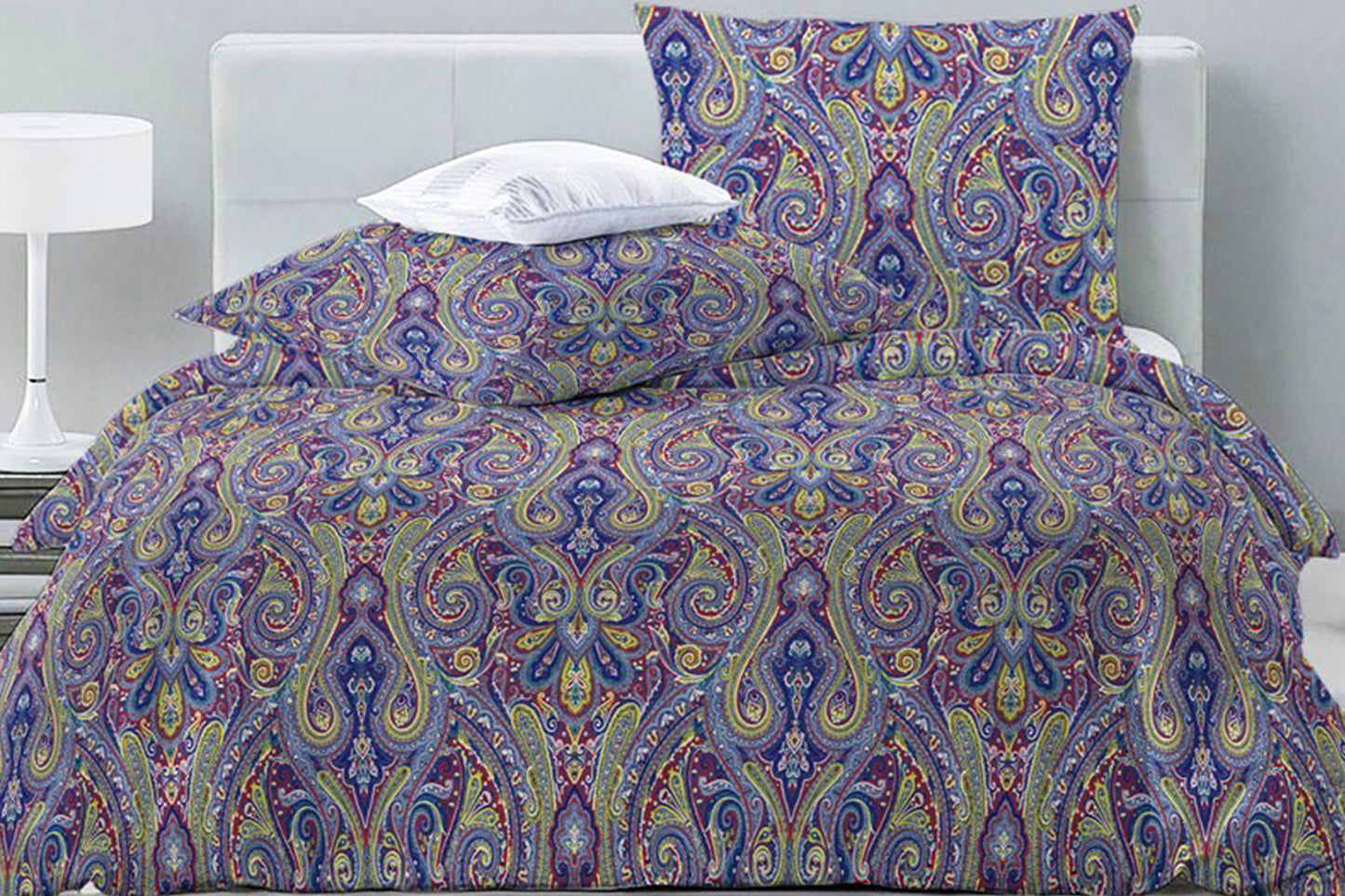 Duvet Cover Set Blue Damask