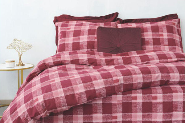 Cushion Cover Pair Red Check