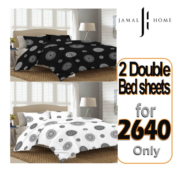 T-200 prime  - 2 Pc Pack -  Double Bed Sheet Set