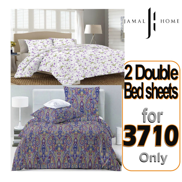 T250  - 2 Pc Pack -  Double Bed Sheet Set
