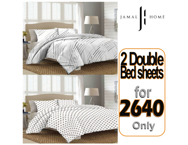 T-200 prime  - 2 Pc Pack -  Double Bed Sheet Set