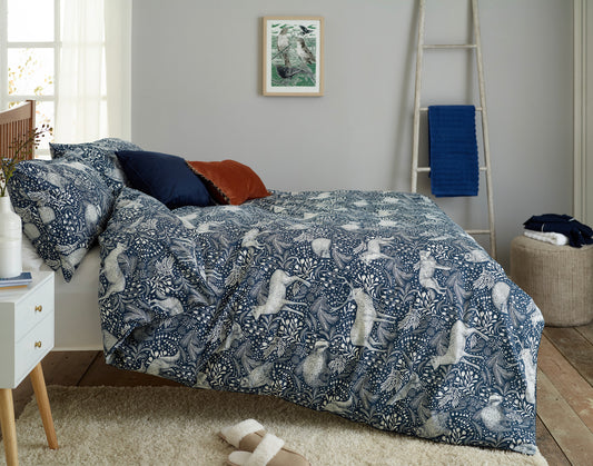 Bed Sheet Set DEY Woodland Folk Blue