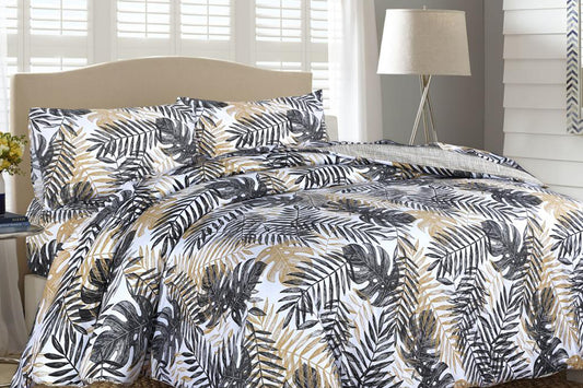 Duvet Cover Set Black palm