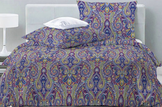 Duvet Cover Set Blue Damask