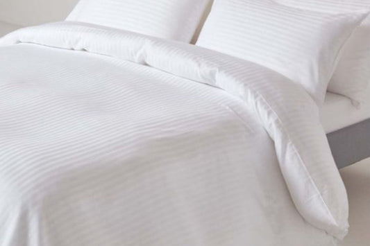 Bed sheet set White 3mm Stripe