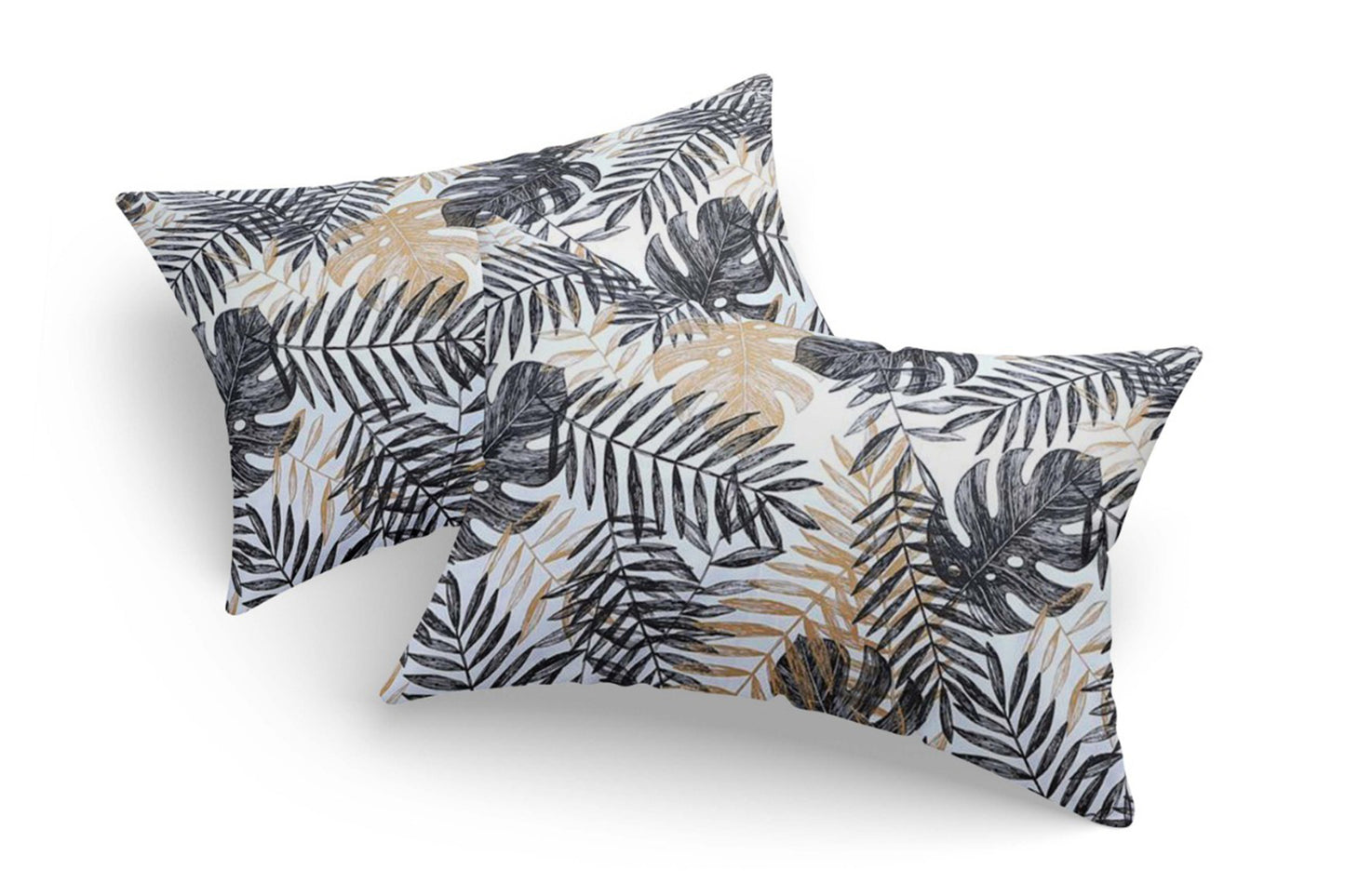 Pillowcase Pair Black Palm